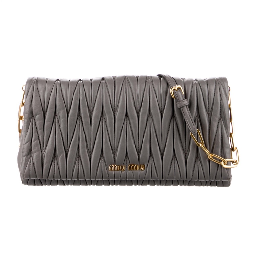 Miu Miu Matelass Nappa Leather Chain-Link Shoulde… - image 5